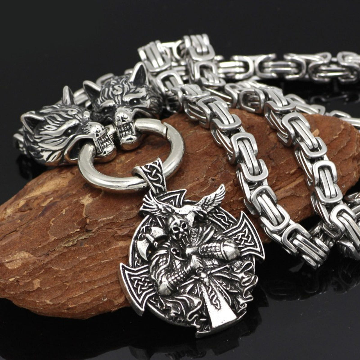 1pc mens retro stainless chain viking image 5