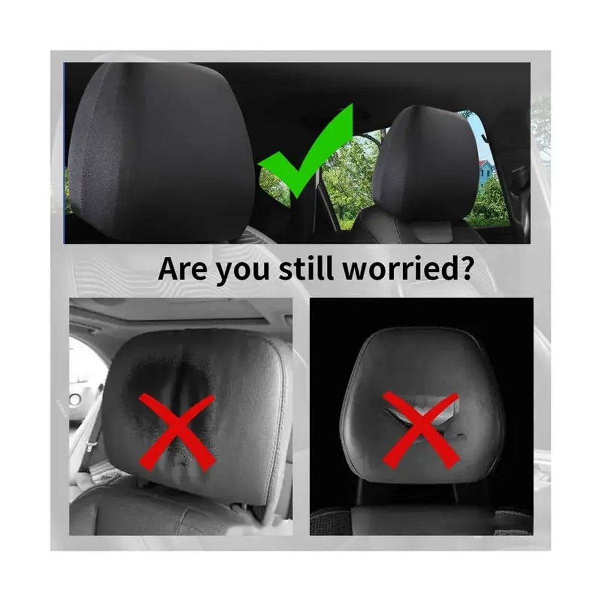 2pcs car headrest cover cartoonish funny smiling image 3