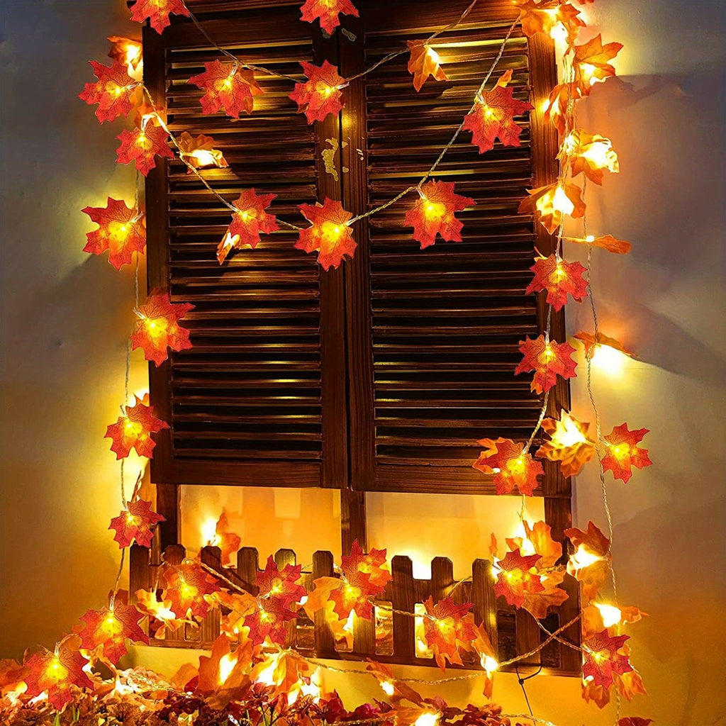 1pc maple leaf styling led fairy lights thanksgiving image 9