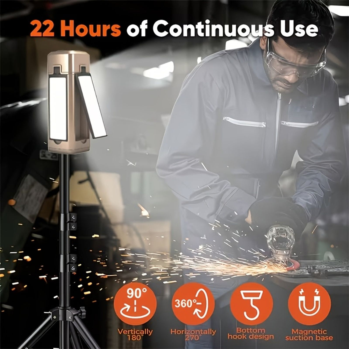 extendable magnetic work light rechargeable led inspection image 3